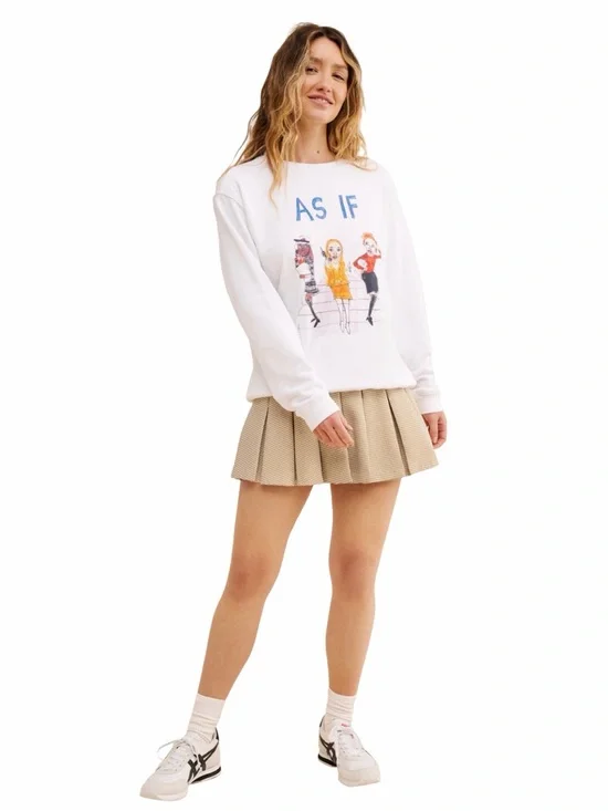 White 'AS IF' Graphic Sweatshirt - Picture 2 of 10